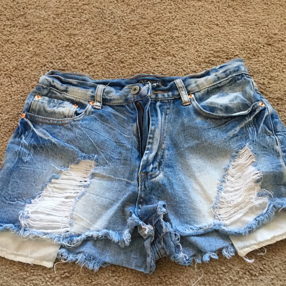 Distressed High Waisted Shorts